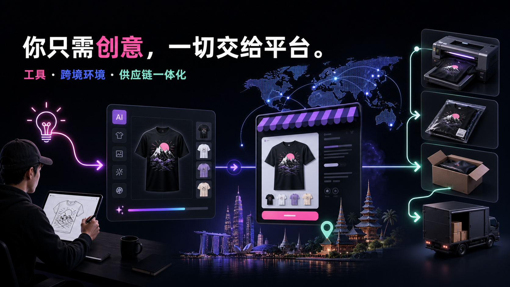 从上传创意、自动生成商品图和商品资料到发布 TikTok Shop 的新手流程